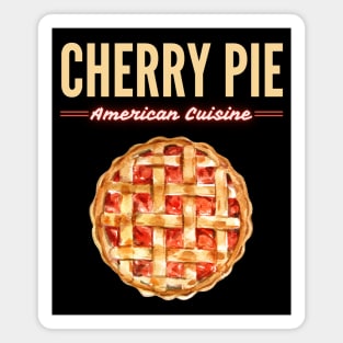 Classic Cherry Pie American Diner Food Illustration Magnet